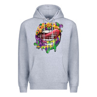 Heather Grey mardi gras lips Premium Hoodie - CowGirlArtShop