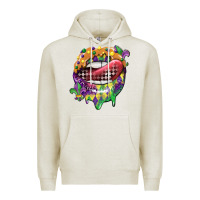 Oatmeal Heather mardi gras lips Premium Hoodie - CowGirlArtShop