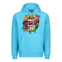 Ocean Blue mardi gras lips Premium Hoodie - CowGirlArtShop