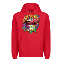 Red mardi gras lips Premium Hoodie - CowGirlArtShop