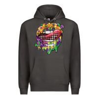 Smoke mardi gras lips Premium Hoodie - CowGirlArtShop