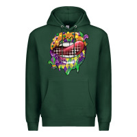 Sports Green mardi gras lips Premium Hoodie - CowGirlArtShop