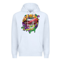 White mardi gras lips Premium Hoodie - CowGirlArtShop