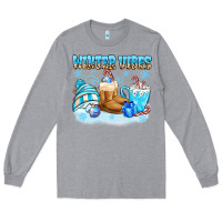 Heather Grey winter vibes Long Sleeve Tee - MaliasSmallBusiness