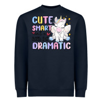Navy cute smart and a little bit dramatic Heavyweight Sweatshirt - MaliasSmallBusiness