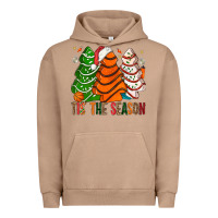Pigment Burro Tis' The Season Basketball Christmas Cakes Urban Hoodie - BundleAndBundleShop