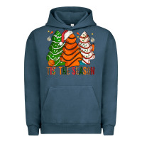 Pigment Midnight Navy Tis' The Season Basketball Christmas Cakes Urban Hoodie - BundleAndBundleShop