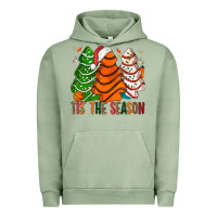 Pigment Oil Green Tis' The Season Basketball Christmas Cakes Urban Hoodie - BundleAndBundleShop