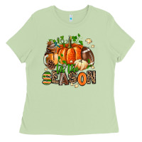 Matcha fall and american football tis the season Ladies Tee - AdoDesignShop