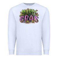 White mardi gras Premium Sweatshirt - CowGirlArtShop