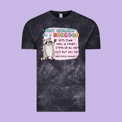Just Realized Im A Raccoon Vintage Tee Designed By Maliassmallbusiness