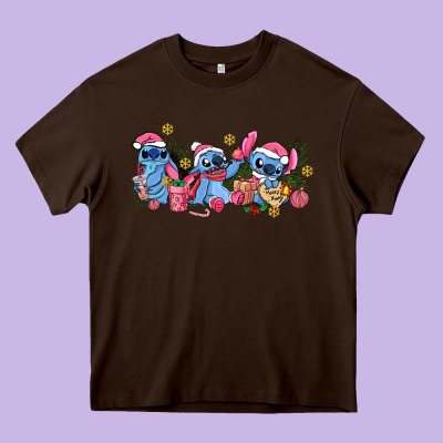 Pink Christmas Stitch And Gifts Heavy Core Tee Designed By Adodesignshop