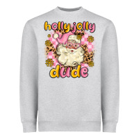 Heather Grey holly jolly dude Heavyweight Sweatshirt - MaliasSmallBusiness