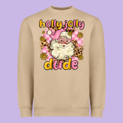 Holly Jolly Dude Heavyweight Sweatshirt Designed By Maliassmallbusiness