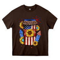 Chocolate Brown 4th of july coffee cup Heavy Core Tee - JahusDesignShop