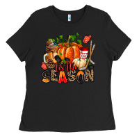 Black fall and  hockey  tis the season Ladies Tee - AdoDesignShop