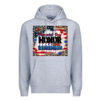 Heather Grey memorial day honor and remember Premium Hoodie - CowGirlArtShop
