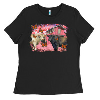 Black valentine's day barn and black angus with charolais Ladies Tee - RanaPortraitStore