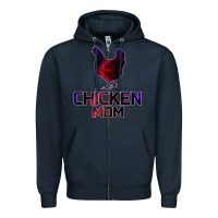 Navy Chicken Mom Zipper Hoodie - Bettercallsaul