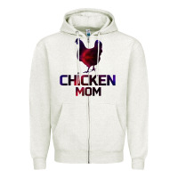 Oatmeal Heather Chicken Mom Zipper Hoodie - Bettercallsaul