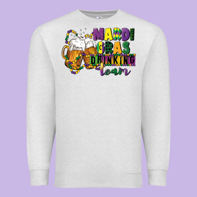 Mardi Gras Drinking Team 12 Inches 300 Dpi Premium Sweatshirt Designed By Cowgirlartshop