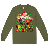 Army Green this is my christmas movie watching blanket Long Sleeve Tee - MaliasSmallBusiness