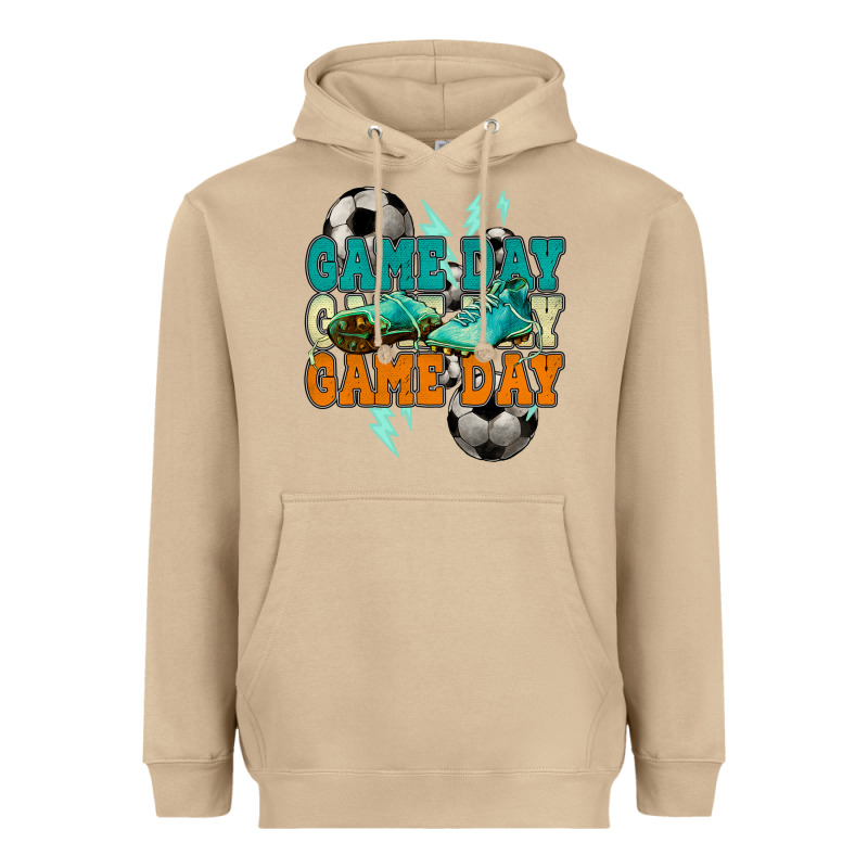 Game Day Lightning Bolt Soccer Heavyweight Hoodie by HowdyJamesFarm | Teevron