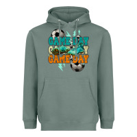 Sage Game day lightning bolt soccer Heavyweight Hoodie - HowdyJamesFarm