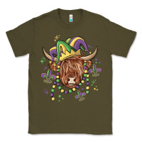 Army Green mardi gras cow Classic Tee - MaliasSmallBusiness