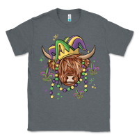 Charcoal Heather mardi gras cow Classic Tee - MaliasSmallBusiness