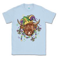 Dusty Blue mardi gras cow Classic Tee - MaliasSmallBusiness