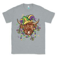 Heather Grey mardi gras cow Classic Tee - MaliasSmallBusiness