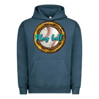 Pigment Midnight Navy baseball with sunflower round earrings Urban Hoodie - BundleAndBundleShop