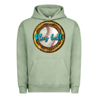 Pigment Oil Green baseball with sunflower round earrings Urban Hoodie - BundleAndBundleShop