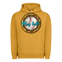 Pigment Peanut Butter baseball with sunflower round earrings Urban Hoodie - BundleAndBundleShop