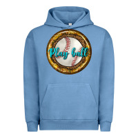 Pigment Pebble Blue baseball with sunflower round earrings Urban Hoodie - BundleAndBundleShop