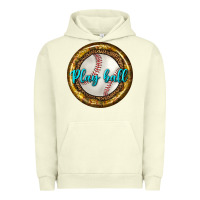 Pigment Pistachio baseball with sunflower round earrings Urban Hoodie - BundleAndBundleShop