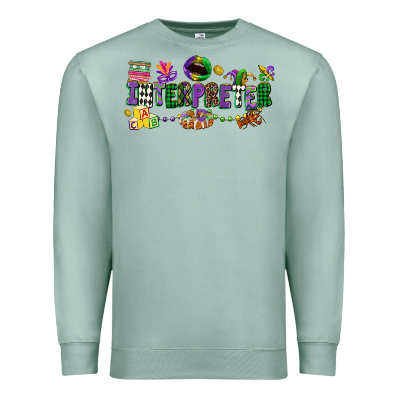 Interpreter Mardi Gras Premium Sweatshirt by CowGirlArtShop | Teevron