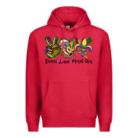 Cardinal peace love mardi gras Premium Hoodie - CowGirlArtShop