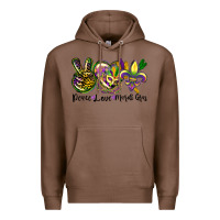 Chestnut peace love mardi gras Premium Hoodie - CowGirlArtShop
