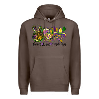 Coffee peace love mardi gras Premium Hoodie - CowGirlArtShop