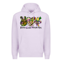 Lilac peace love mardi gras Premium Hoodie - CowGirlArtShop