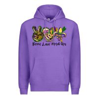 Purple peace love mardi gras Premium Hoodie - CowGirlArtShop