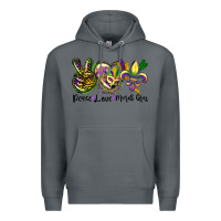 Rock peace love mardi gras Premium Hoodie - CowGirlArtShop