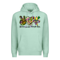 Seafoam peace love mardi gras Premium Hoodie - CowGirlArtShop