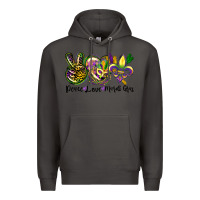Smoke peace love mardi gras Premium Hoodie - CowGirlArtShop