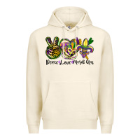 Tofu peace love mardi gras Premium Hoodie - CowGirlArtShop