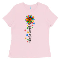 Bubblegum Pink autism mama sunflower black Ladies Tee - JahusDesignShop