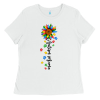 White autism mama sunflower black Ladies Tee - JahusDesignShop
