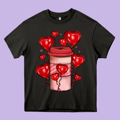 Valentines Day Coffee Heavy Core Tee Designed By Jahusdesignshop